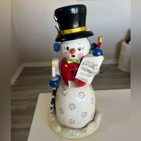 Vintage Snowman Nutcracker by Nanette Hilton 2001 Caroling Silent Night EC - Picture 10 of 11